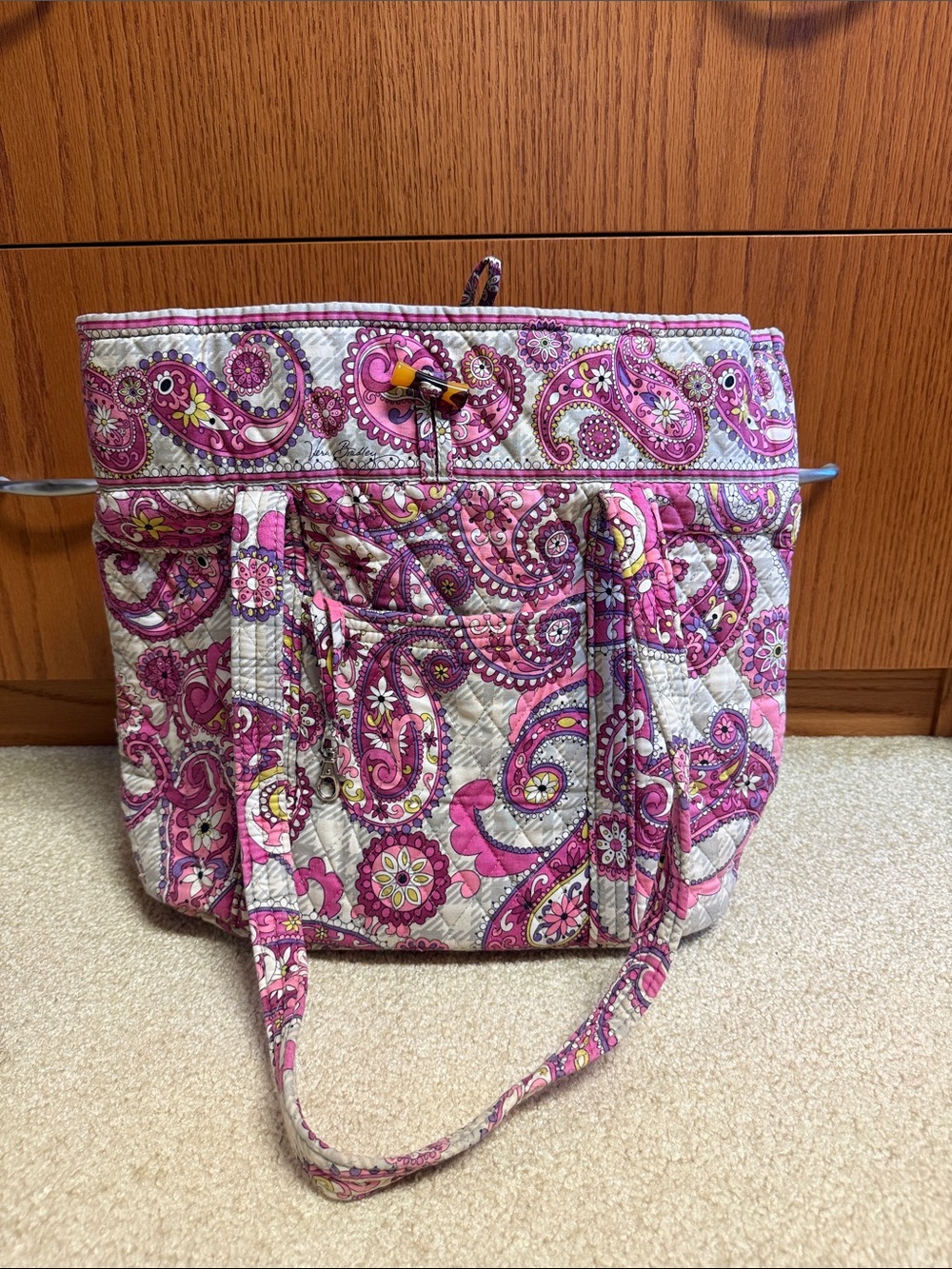 Vera Bradley Pink Paisley Quilted Tote